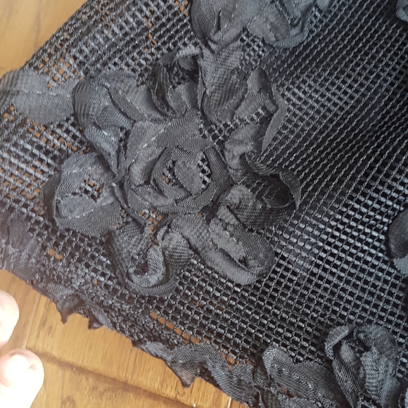 Worthington Petite Floral Mesh Style Skirt Pockets - Picture 3 of 12